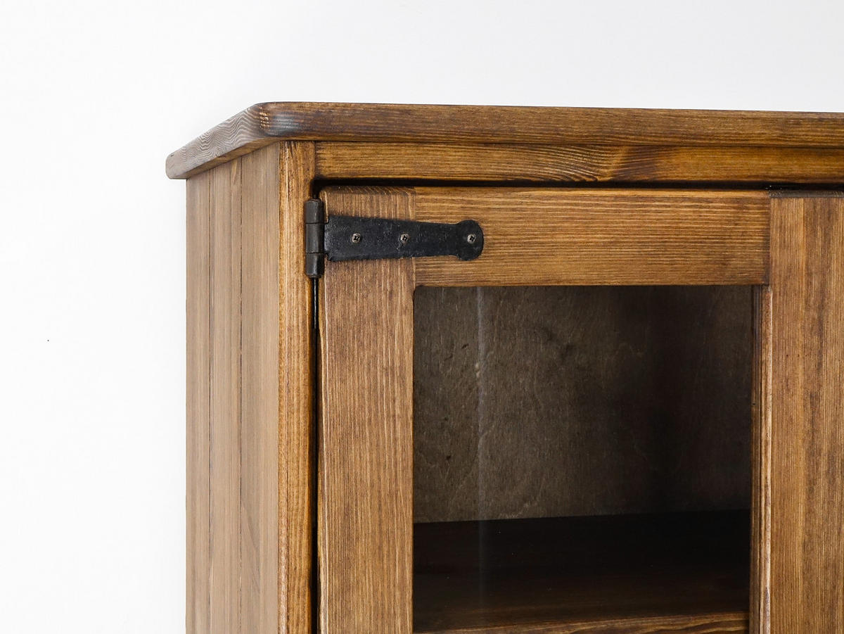 VITRINE aus Massivholz Rustyk - Dunkelbraun/Schwarz, Holz (90/190/40cm) - Seart