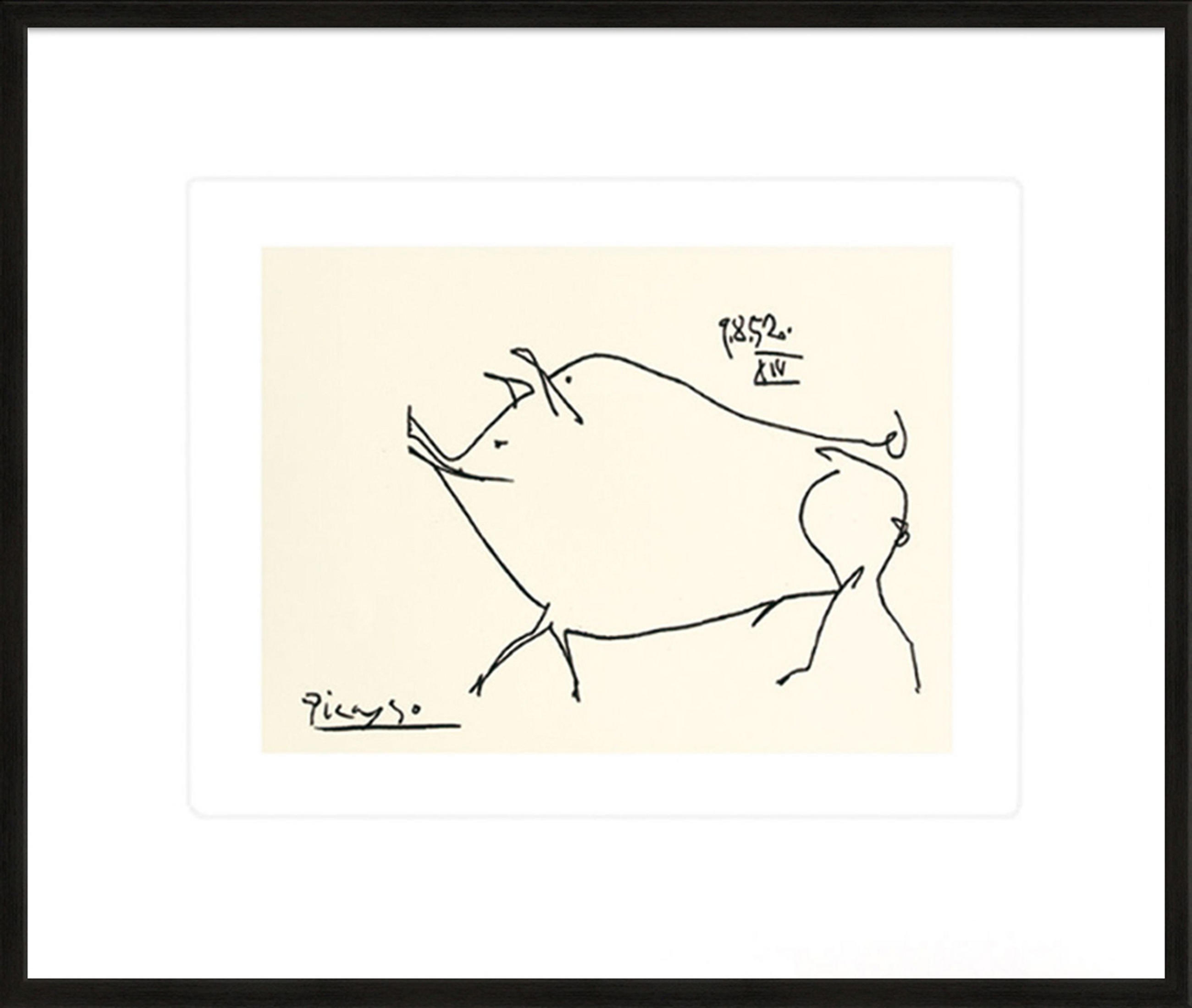 BILD gerahmt 63x53 cm Pablo Picasso „Schwein“ - Schwarz, Holz (63/53cm) - artissimo