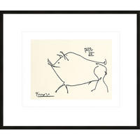 BILD gerahmt 63x53 cm Pablo Picasso „Schwein“ - Schwarz, Holz (63/53cm) - artissimo