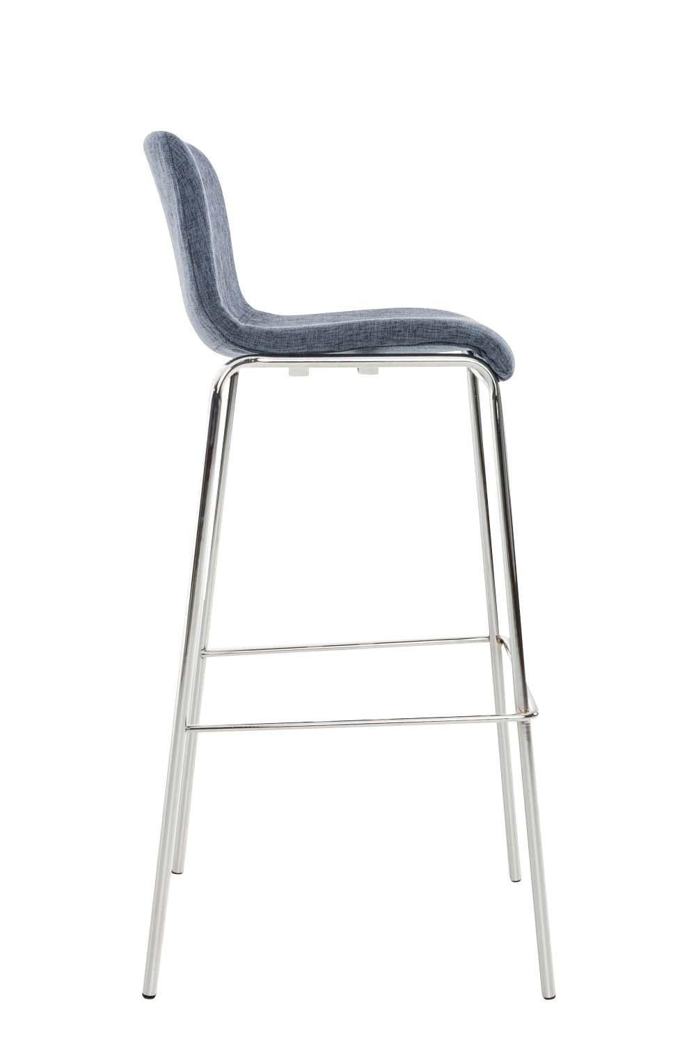 BARHOCKER Stoff Blau - Chromfarben/Blau, Textil/Metall (43/100/48cm) - CLP