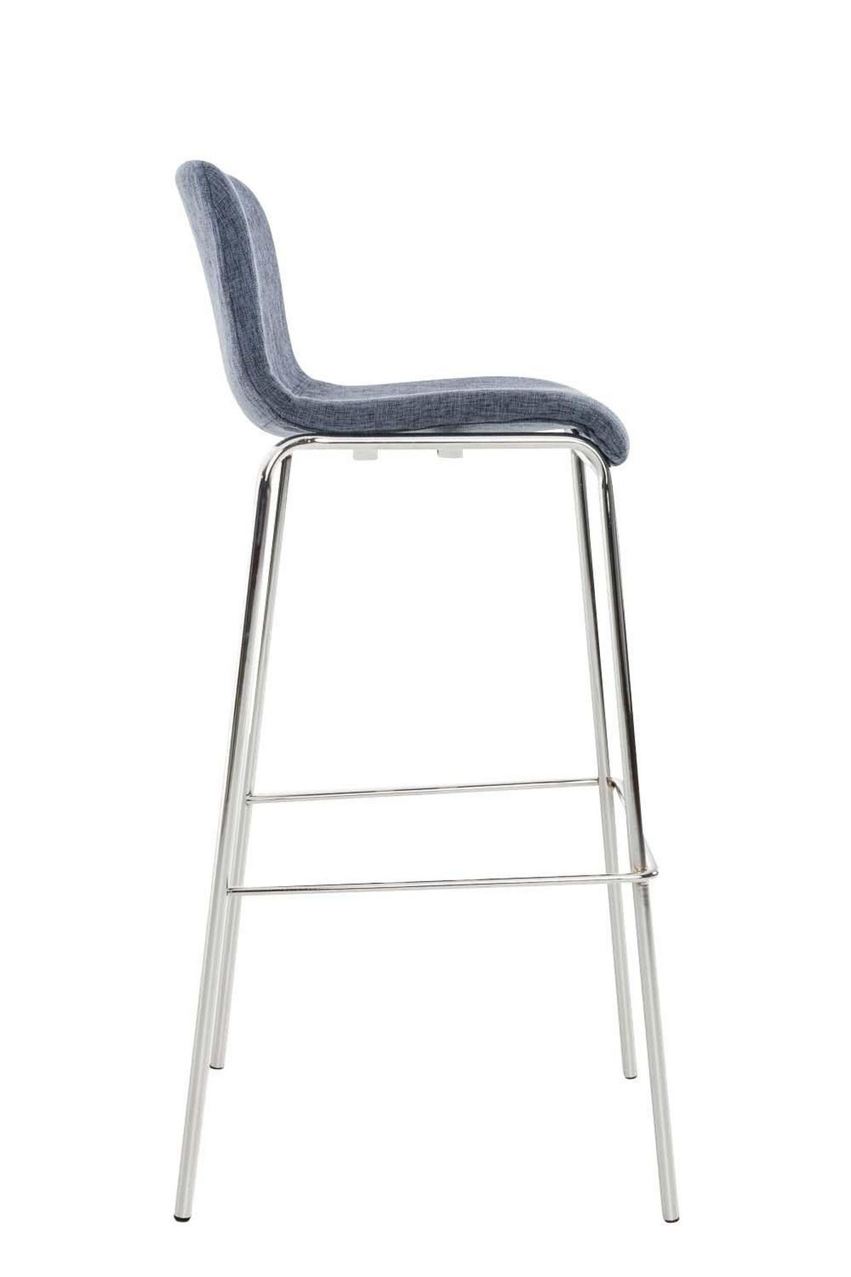 BARHOCKER Stoff Blau - Chromfarben/Blau, Textil/Metall (43/100/48cm) - CLP