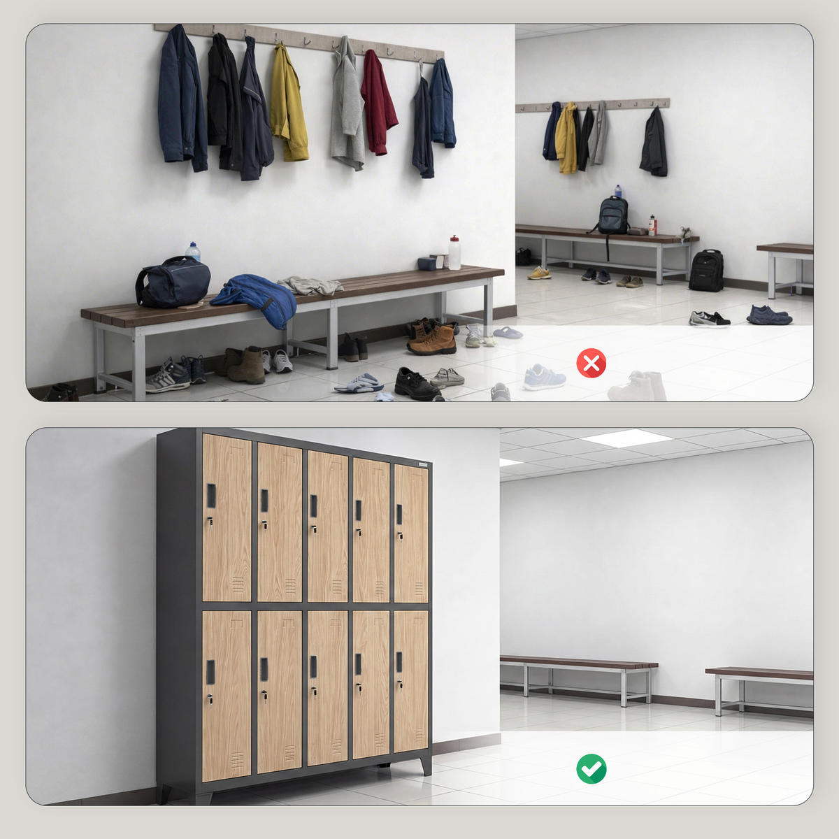 ARBEITSSCHUTZ-KLEIDERSCHRANK BARTEK 172 x 136 x 45 cm - Anthrazit/Sonoma Eiche, Metall (136/172/45cm) - Jan Nowak