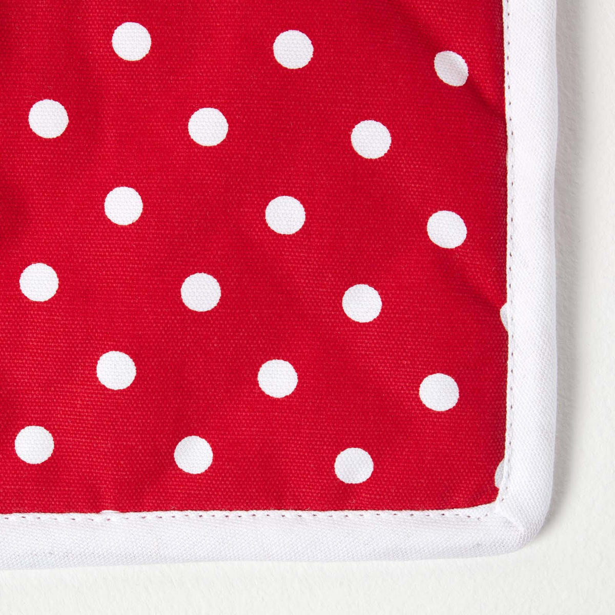 TOPFLAPPEN Polka Dots 20/20 cm, Baumwolle wattiert - Rot, Textil (20/20cm) - Homescapes
