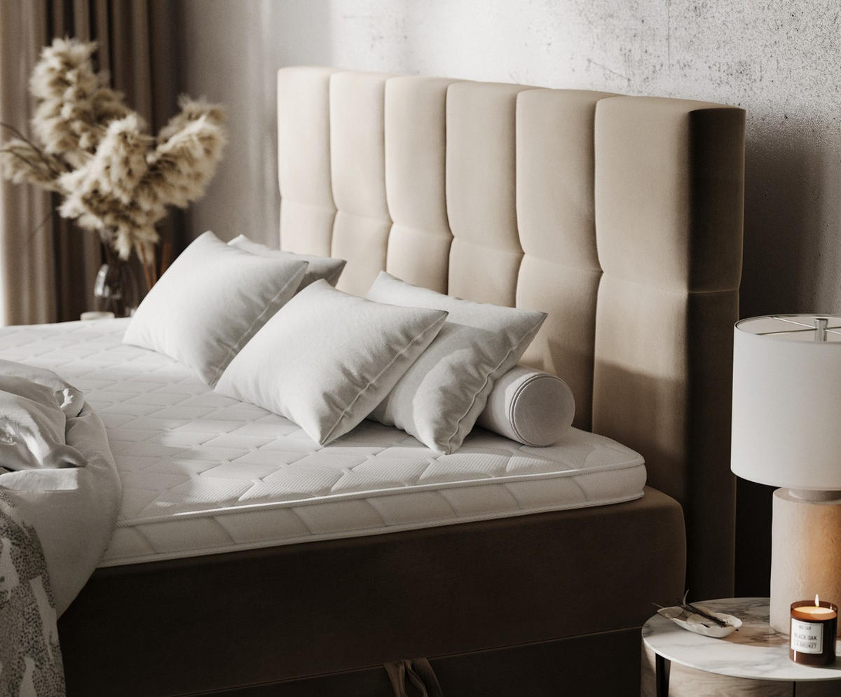 POSTEL BOXSPRING VARENO 160/200 Taupe - černá/šedohnědá, kov/dřevo (160/200cm) - AltaBeds
