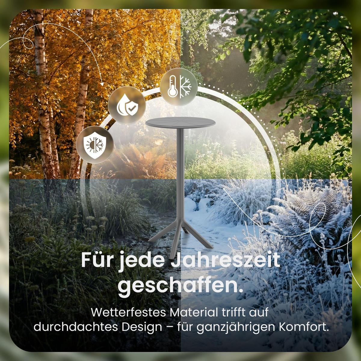 BARTISCH rund 60 cm Kunststoff Dunkelgrau - Dunkelgrau, Kunststoff (60/60/107cm) - CLP