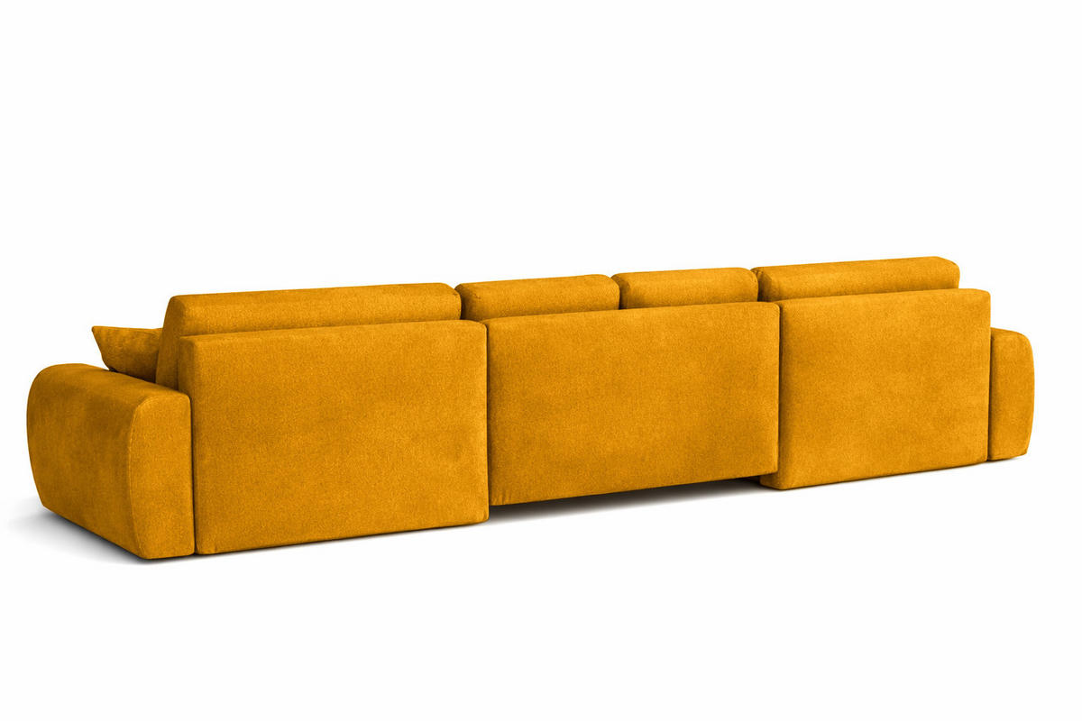 ECKSOFA Mit Schlaffunktion Und Bettkasten U-Form Ivo U, Veloursstoff Salvador, Gelb - Gelb, Holz (342/142cm) - Kaiser Möbel