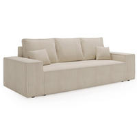 SOFA Beige AGA Ausziehbar Sztruks - Beige, Textil (256/94/97cm) - Sepro Meble