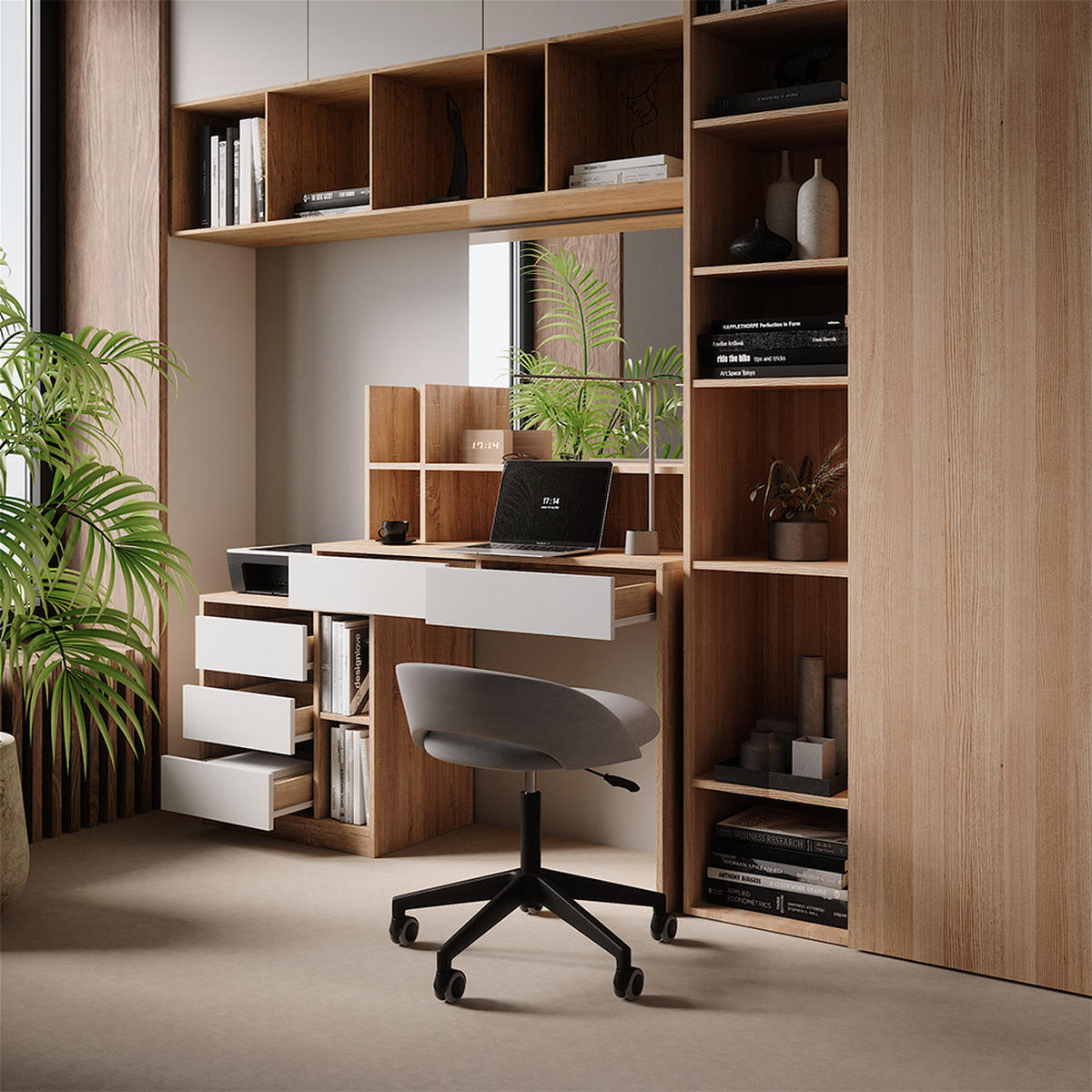 SCHREIBTISCH Anja Weiß/Sonoma 139.8 x 40 cm mit Schubladen - Weiß/Sonoma Eiche, Holzwerkstoff (40/139.8/115cm) - Vicco