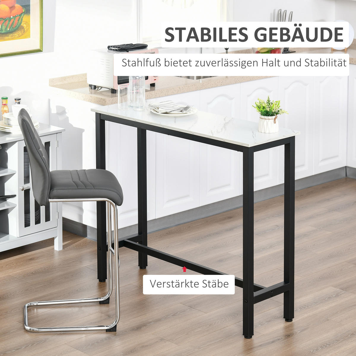 BARTISCH - Weiß, Holzwerkstoff (40/100/120cm) - HOMCOM