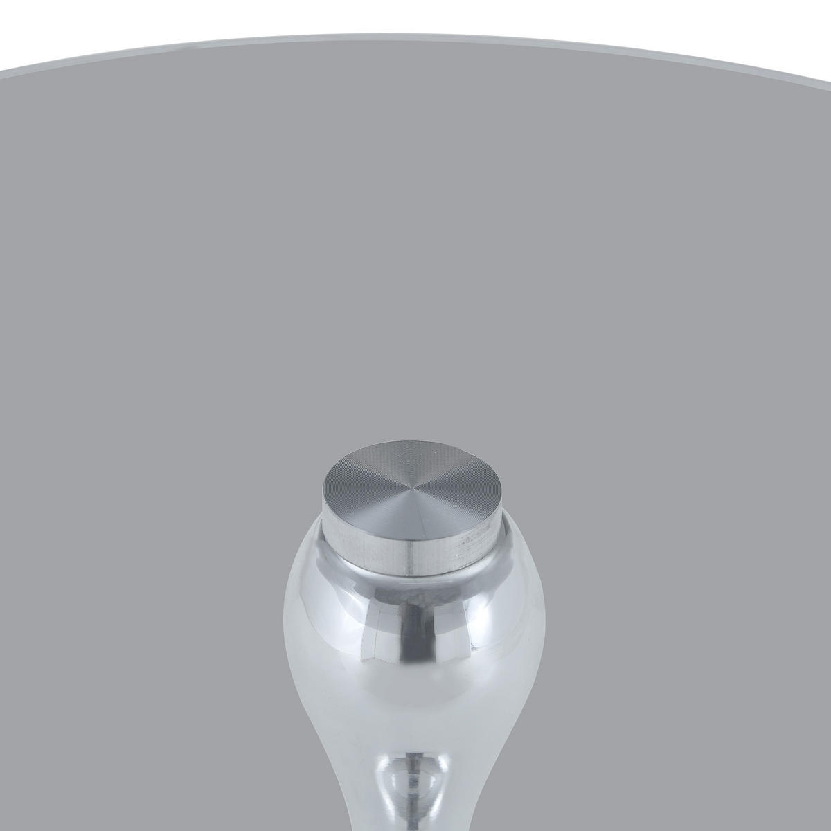 BEISTELLTISCH DE-37360 rund mit Glasplatte und geschwungenem Sockel Silber - Silberfarben, Metall (50/50/51.5cm) - ComfortXL