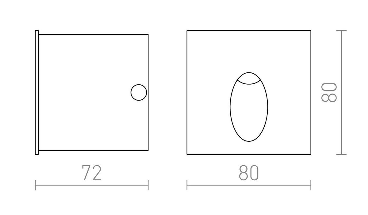 AUSSENLEUCHTE ELICA SQ gebürstetes Aluminium 3 W IP54 - Silberfarben, Metall (15/15/30cm) - Rendl