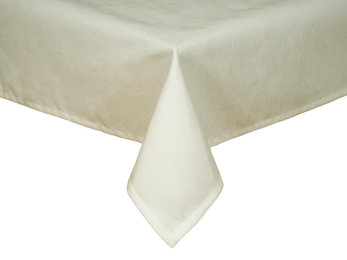 TISCHDECKE FarbTon Chenille-Haptik sahne-weiß 100/100 cm - Ecru, Textil (100/100cm) - beties Heimtextil