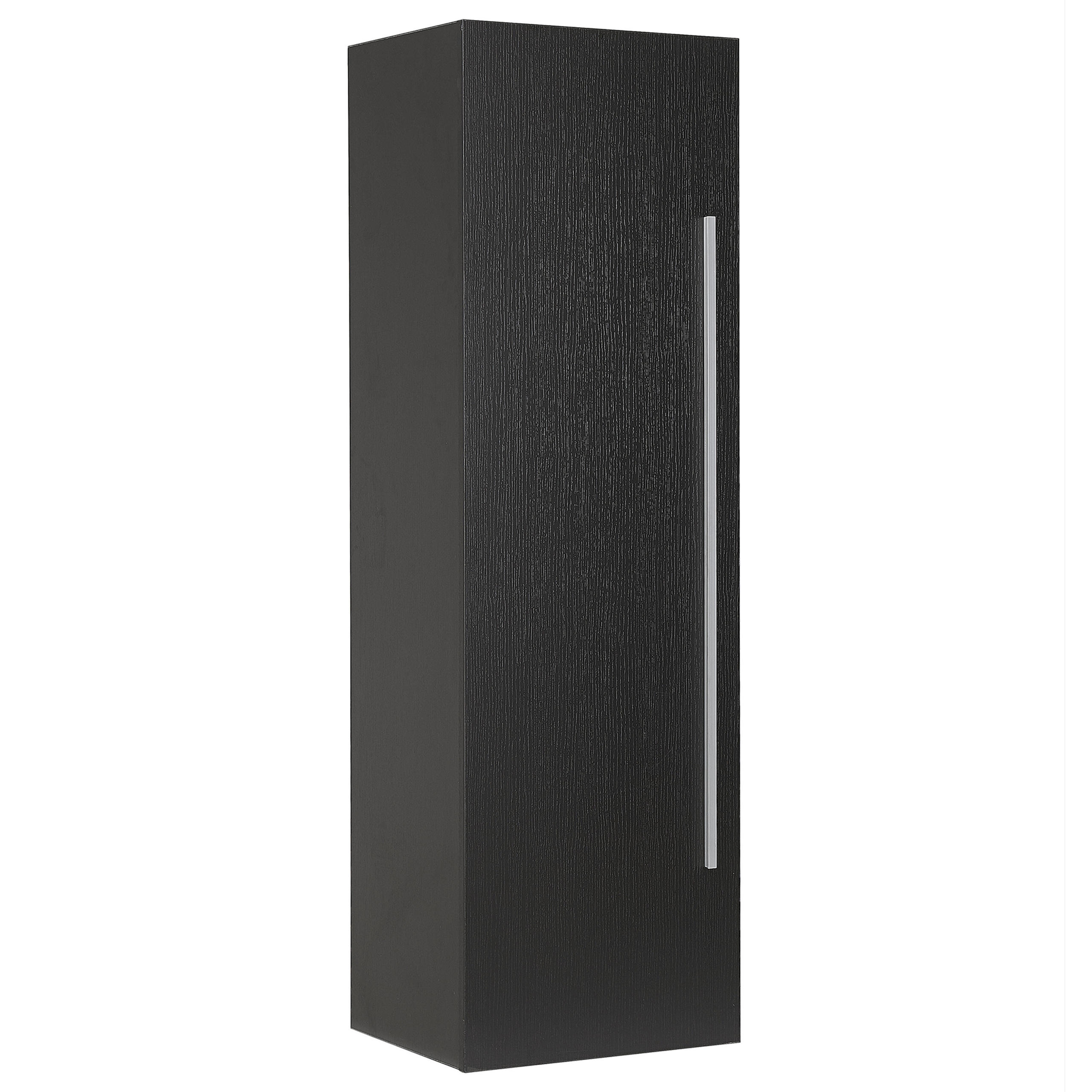 BAD HÄNGESCHRANK schwarz Mataro - Silberfarben/Schwarz, Holzwerkstoff (40/132/35cm) - Beliani