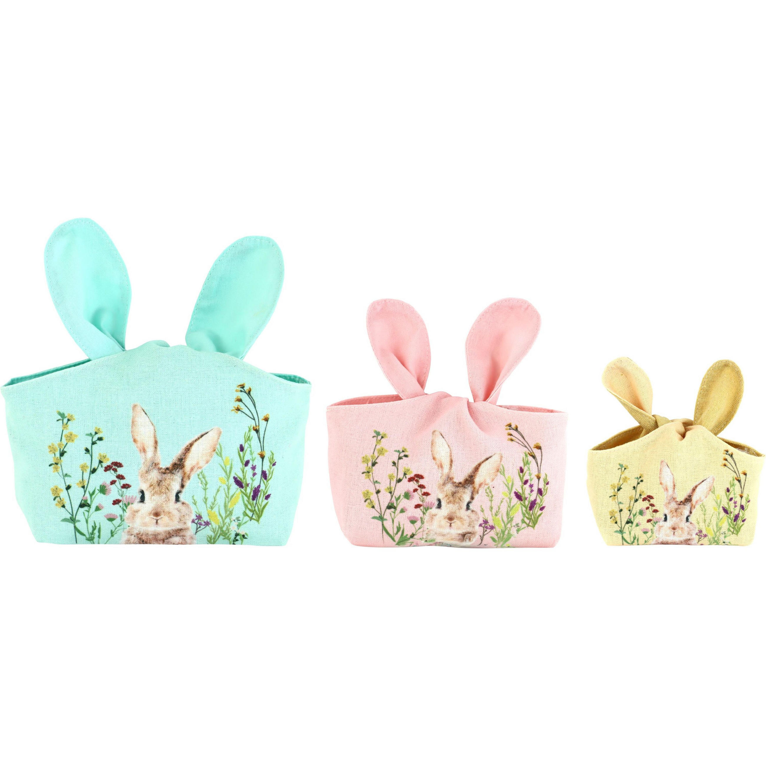 DEKOOBJEKT Bunny Meadow 3er Set - Multicolor, Textil (16/33/7cm) - FURNARO