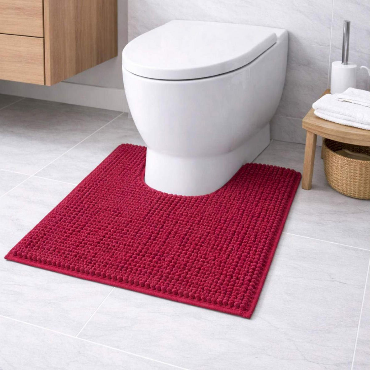 BADEMATTE MIT WC AUSCHNITT PARIS - Beere, Textil (45/45cm) - WohnDirect