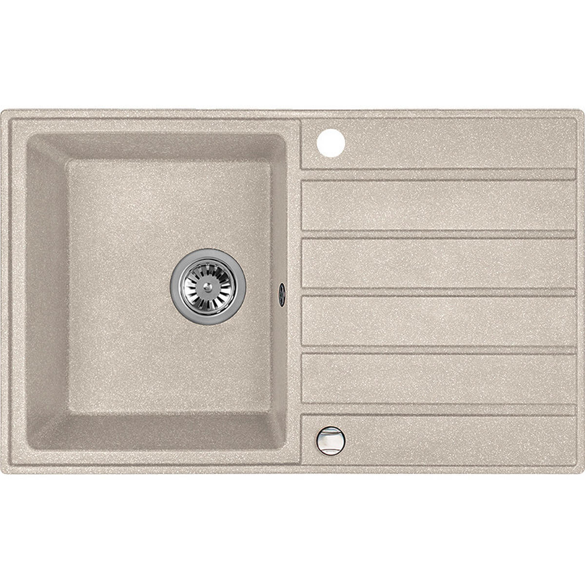 EINBAUSPÜLE Margarita Beige, Einzelbecken, 49/79/23 cm - Beige, Stein (49/23/79cm) - bad land