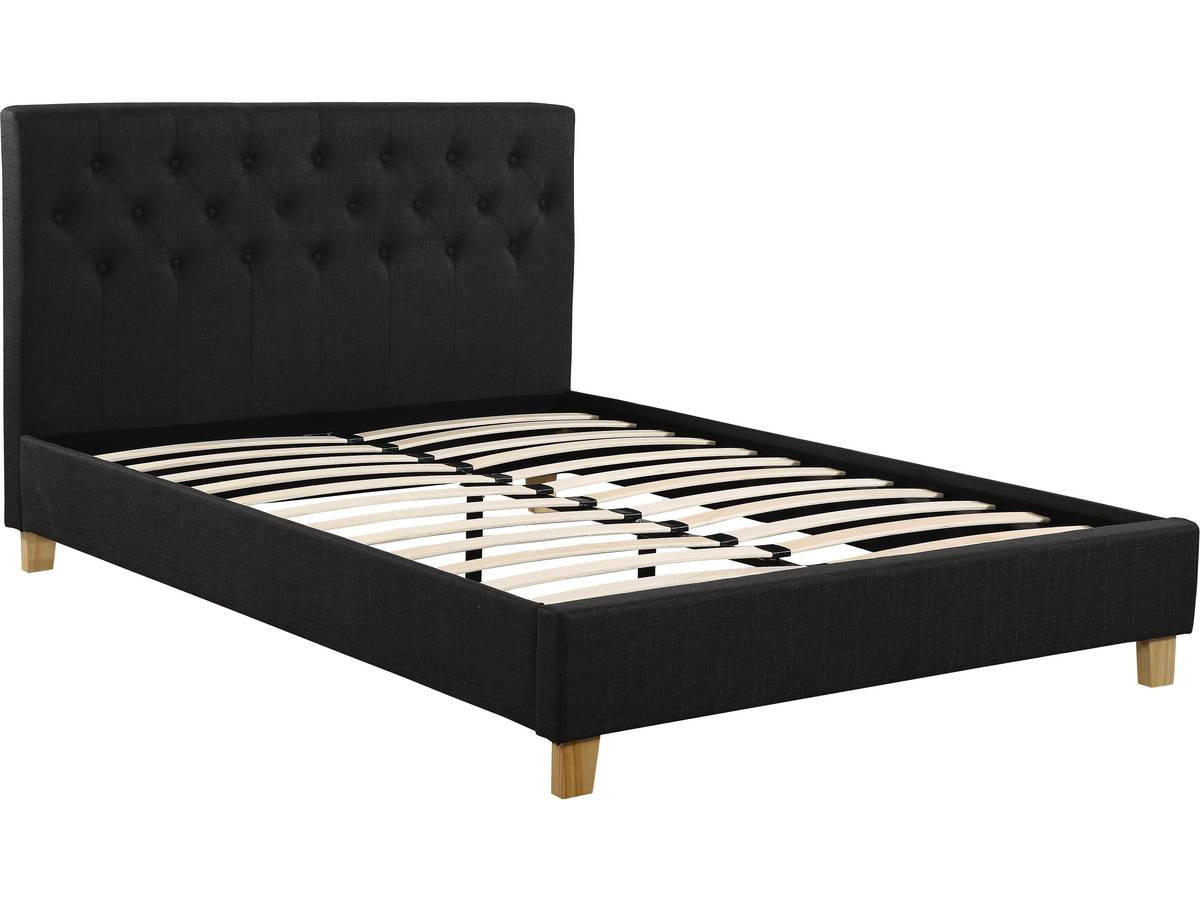 BETT emmy Grau - Grau, Textil (190/140cm) - Habitat Garten