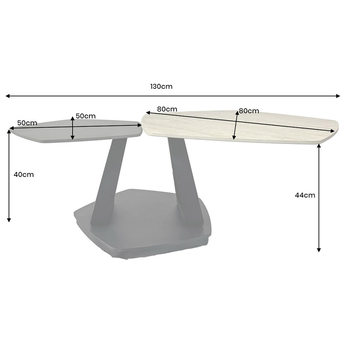COUCHTISCH MOVEMENT Keramik Natur 9580 cm - Braun, Keramik (81/130/44cm) - riess-ambiente