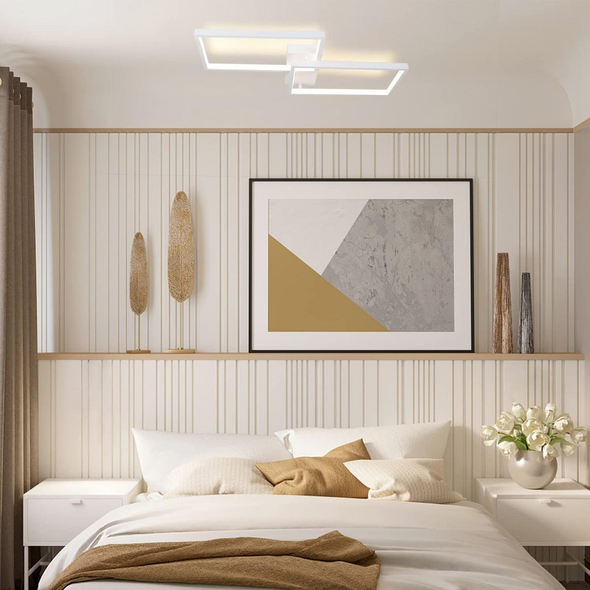 LED-DECKENLEUCHTE Vogtwall 29/7/60 cm - Weiß, Metall (60/29/7cm) - ZMH