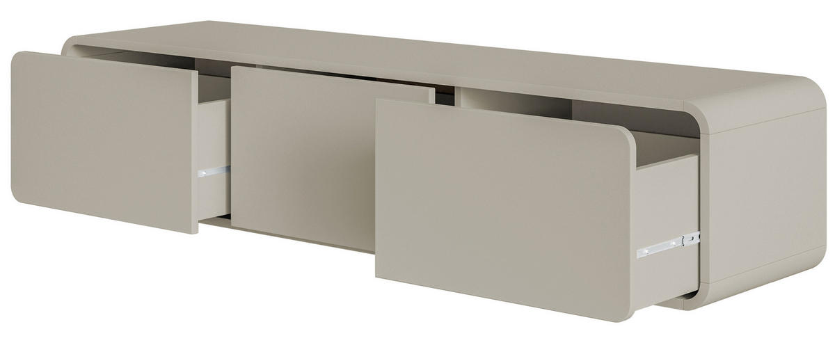 TV-HÄNGEBOARD Oro Greige mit 3 Schubladen 154 cm - Taupe, Holzwerkstoff (154/32.4/40cm) - Selsey