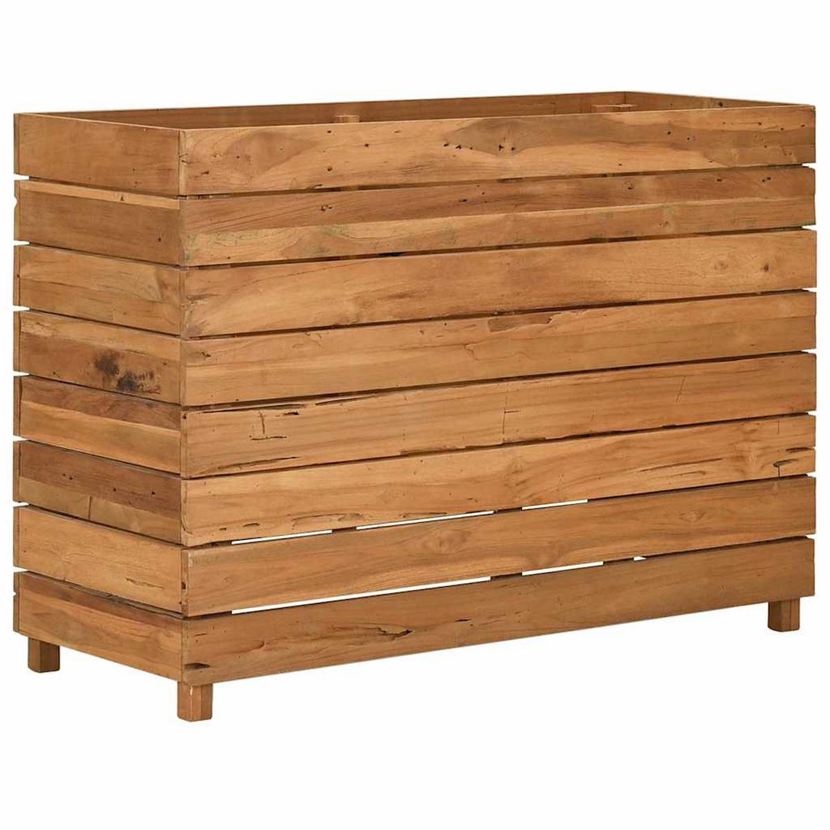 HOCHBEET 100/40/72 Cm Teak Altholz Und Stahl - Braun, Holz (100/72/40cm) - vidaXL
