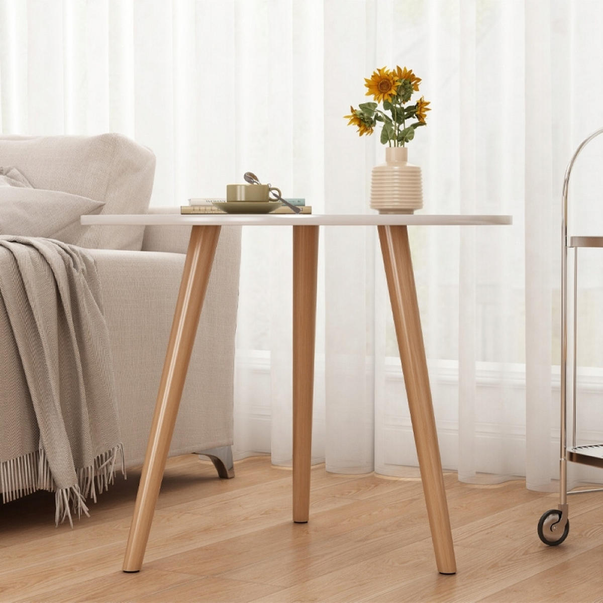 WEISSER Couchtisch 60/60/50 cm - Weiß, Holzwerkstoff (60/60/50cm)