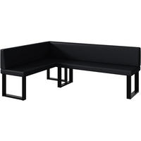 ECKBANK ERIC_U - Schwarz, Leder (142/196cm) - Meblini