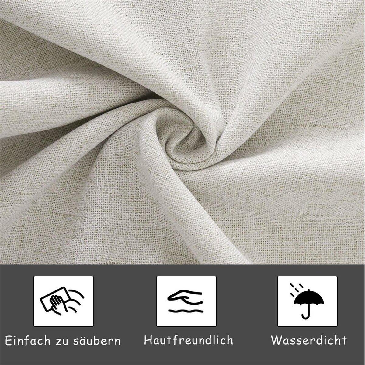 POLSTERBETT 140x200 cm mit LED-Beleuchtung - hydraulischem Bettkasten - ohne Matratze - Off-White - Creme, Textil (140/200cm) - DELFA