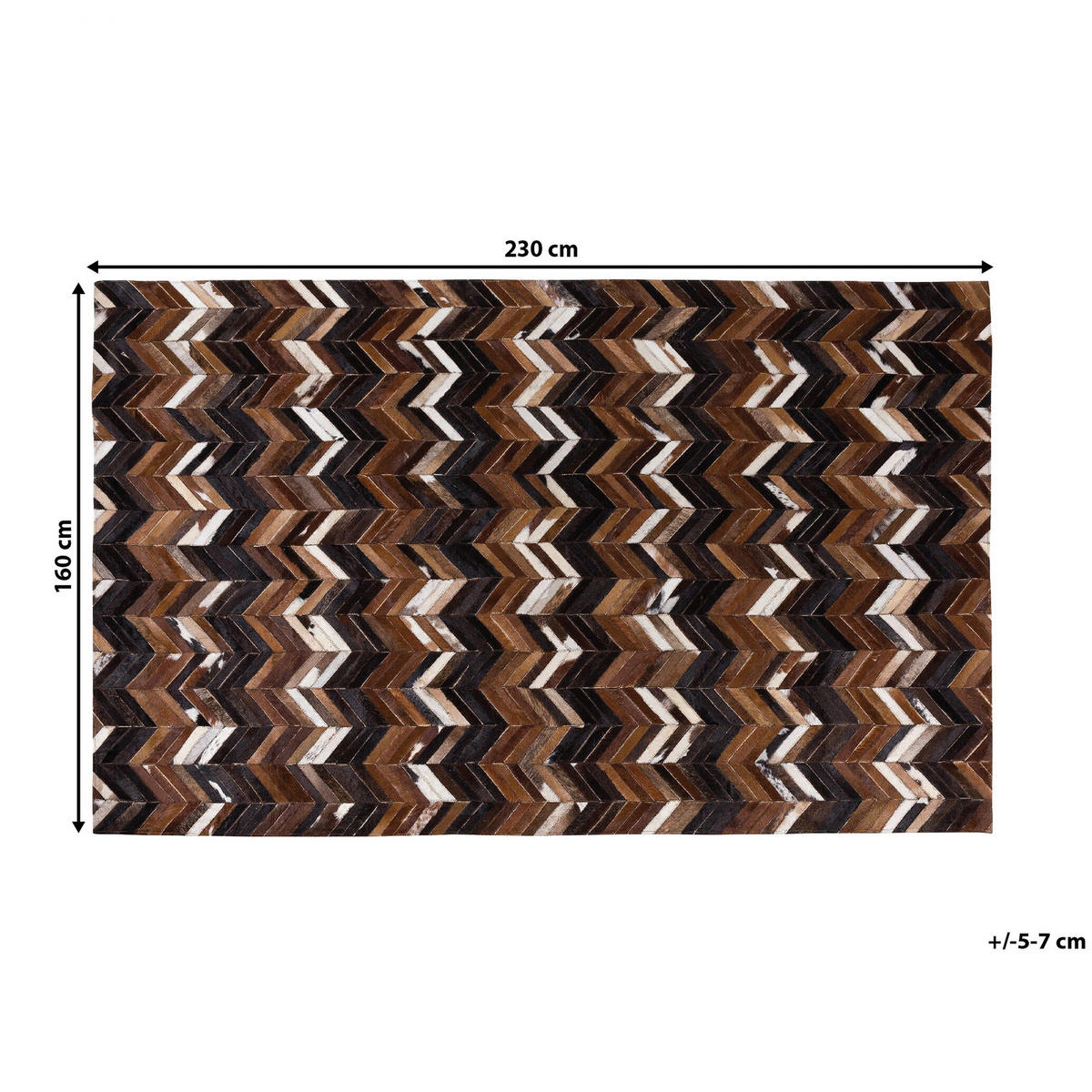 KURZFLOR-TEPPICH Balat 230/160 cm - Multicolor, Fell (160/230cm) - Beliani