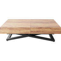 KONFERENČNÍ stolek Cavetta U, výškově nastavitelný a rozkládací, dub Craft 120-200/80/27-76 cm - černá/dub Wotan, kov/kompozitní dřevo (80/200/76cm) - WFL GROUP