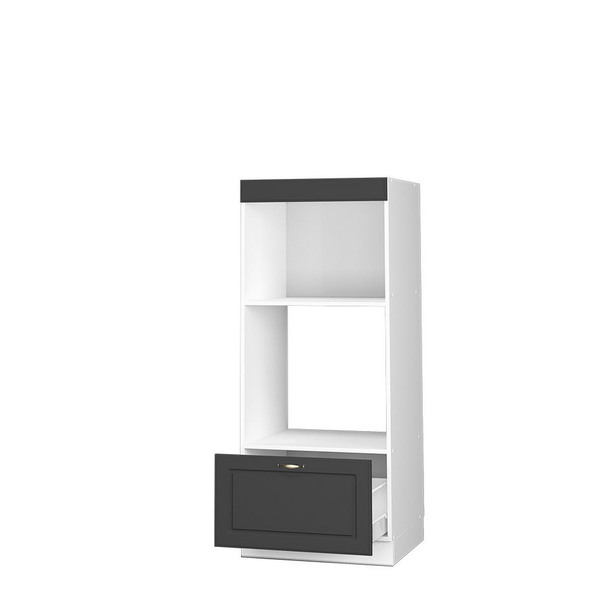 MIKROWELLENSCHRANK Fame-Line Anthrazit-Gold Landhaus 60 cm offen - Anthrazit/Goldfarben, Holzwerkstoff (60/153.6/58.1cm) - Vicco