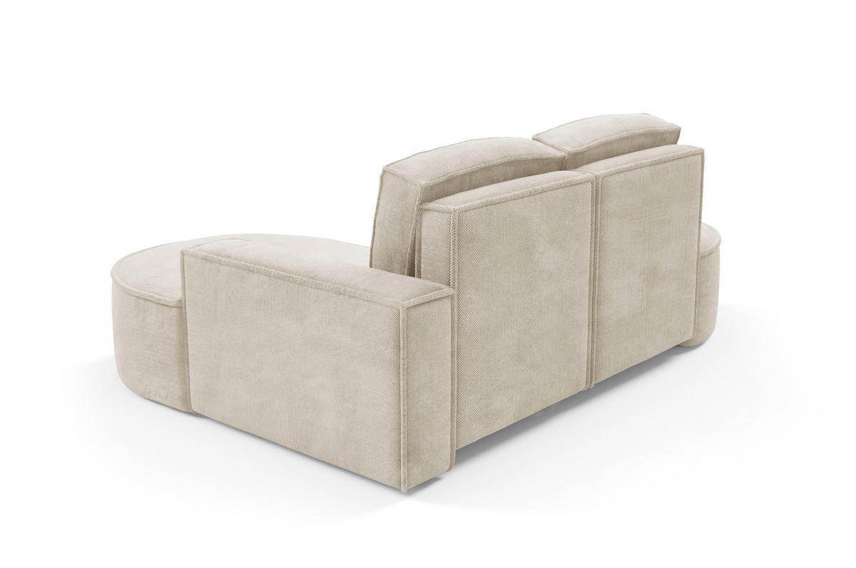 ECKSOFA MOLLY – Halbkreisförmig, Curio-Bouclé, Lose Kissen, 210x157x88 cm, Links Beige - Champagner, Holz/Textil (157/210cm) - DomoHome