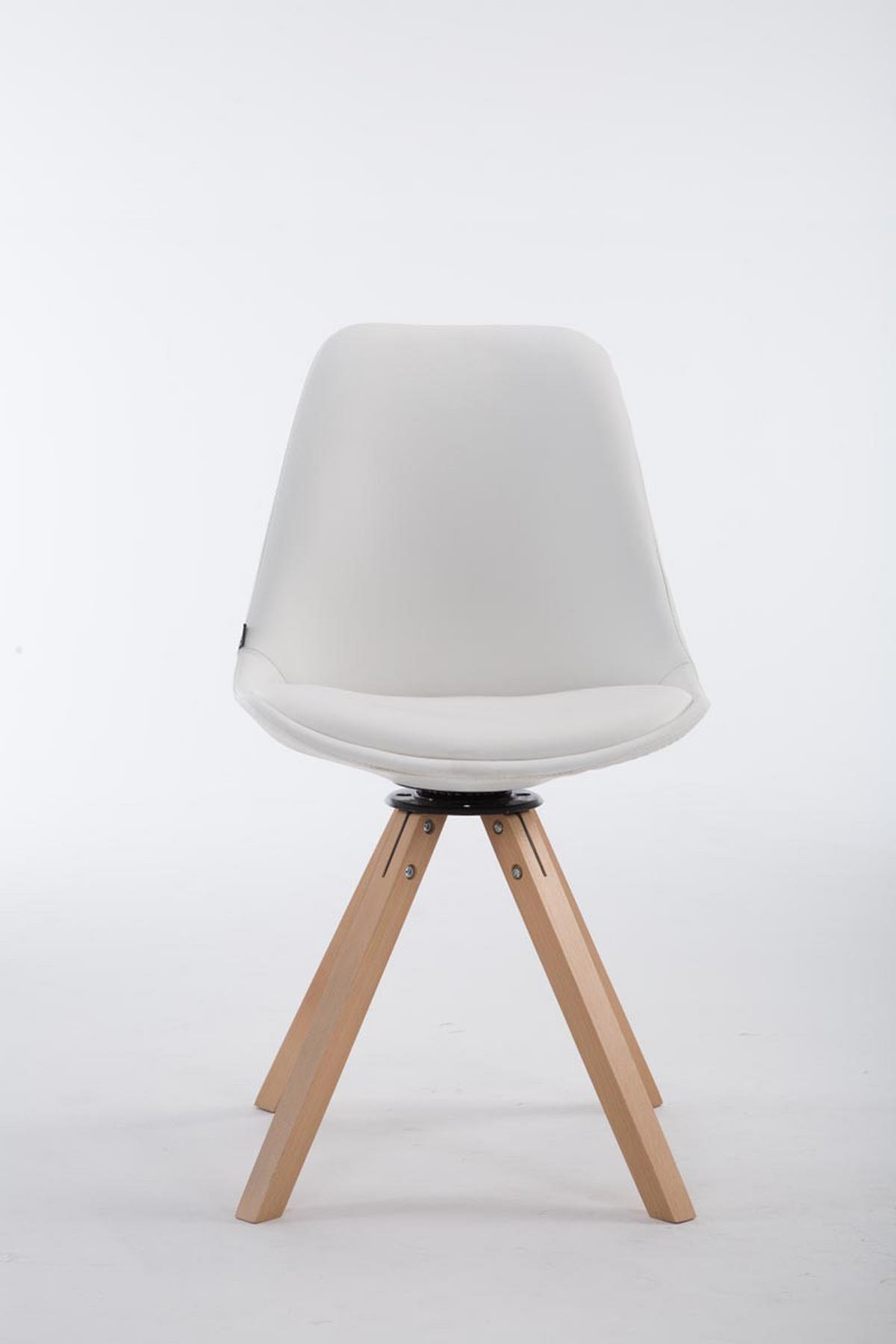 STUHL Lederlook weiß - Weiß, Holz/Textil (48/84/56cm) - CLP