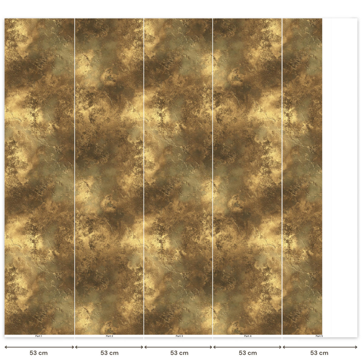 TAPETE - Antik - Metallic-Look - Gold - 220x240 cm - Messingfarben, Papier (220/240cm) - OnlyWow