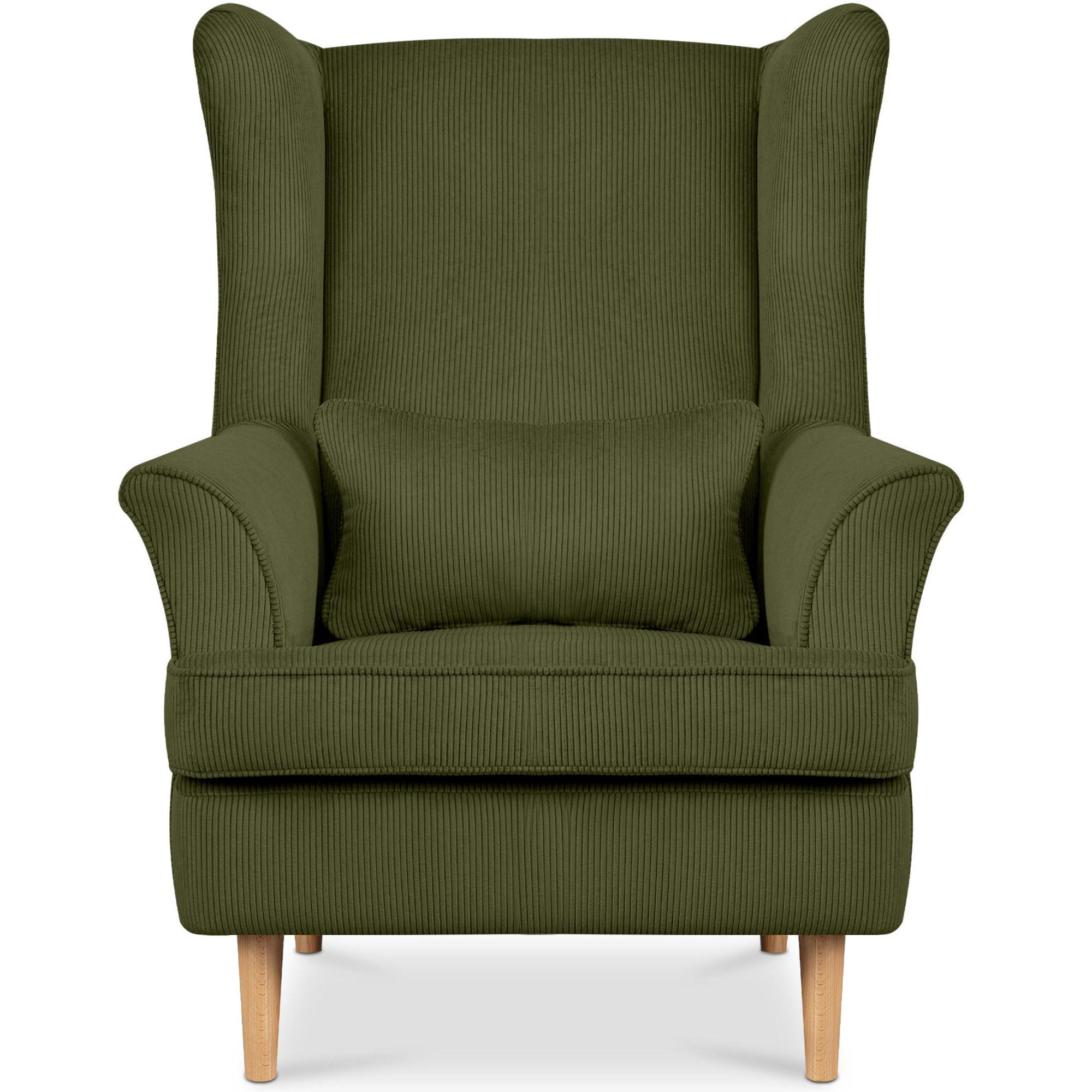 OHRENSESSEL STRALIS inklusive dekorativem Kissen, grün - Grün, Textil (82/108/80cm) - KONSIMO®