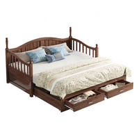 MULTIFUNKTIONSBETT 90/190 cm naturfarben aus Holz mit Ausziehfunktion und Schubladen - Naturfarben, Holzwerkstoff (90/190cm) - OKWISH