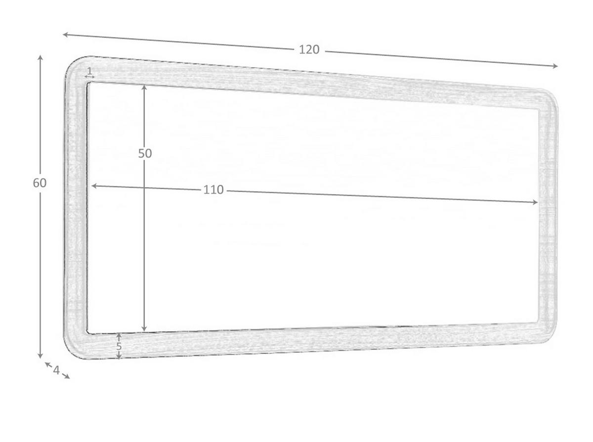 WANDSPIEGEL Wandspiegel Rechteckig Walnuss 120/60/4 cm - Walnussfarben, Holz (120/4/60cm) - ANGEL CERDA