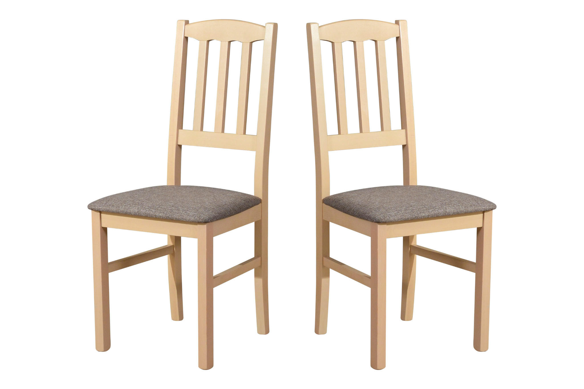 STUHL 2er Set BOS 3, sonoma - Hellbraun/Sonoma Eiche, Holz (43/94/40cm) - Leaf Design