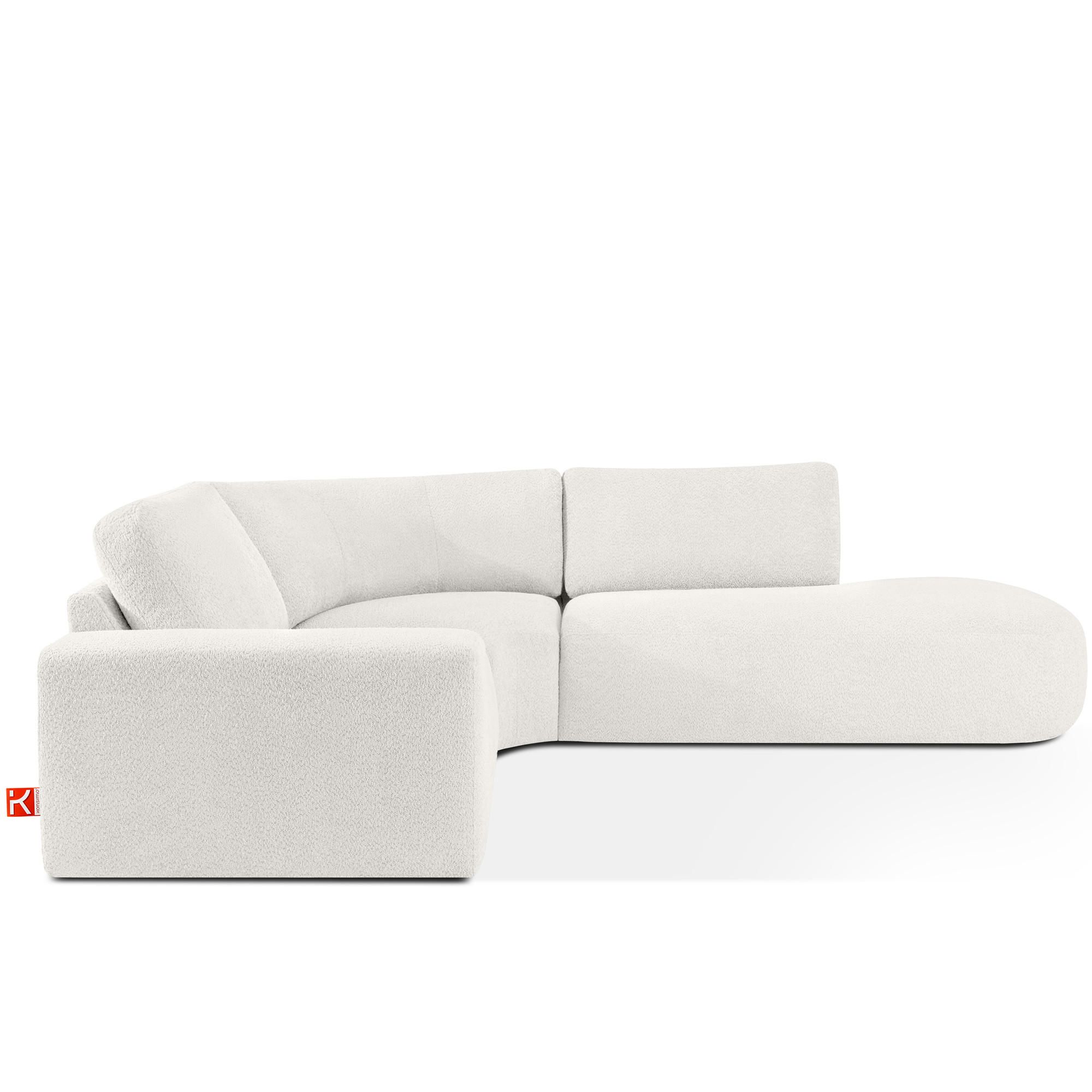 ECKSOFA RECHTS ZUCCO, Ecru - Ecru, Holz/Holzwerkstoff (224/293cm) - KONSIMO®