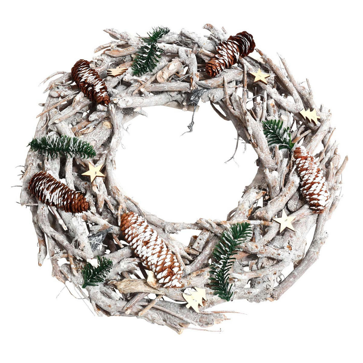 ADVENTSKRANZ XXL RUND OHNE KERZEN/HALTER Weiß, Rot - Rot/Weiß, Holz (11cm) - MCW