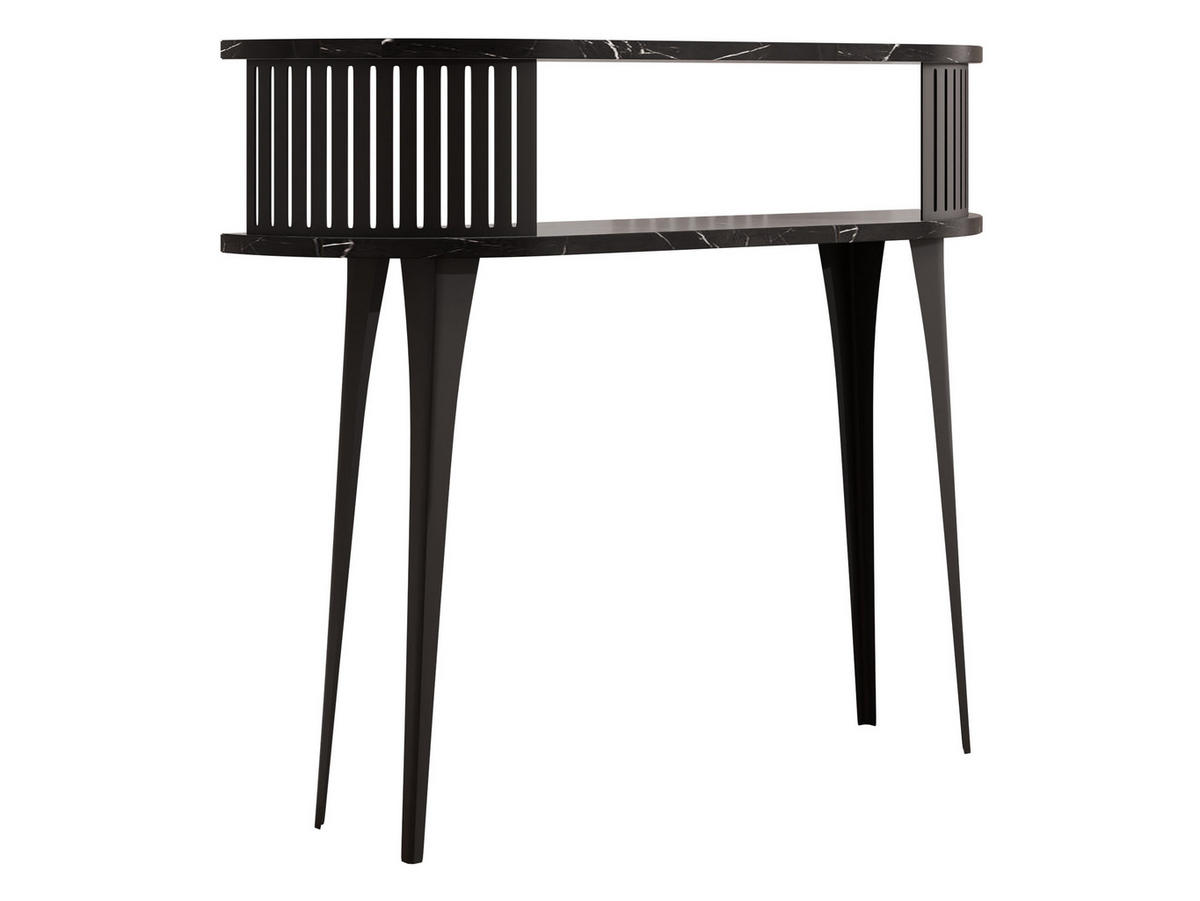 KONSOLENTISCH Roenni Oval - Multicolor/Schwarz, Holzwerkstoff/Metall (100/25/86cm) - MIRJAN24