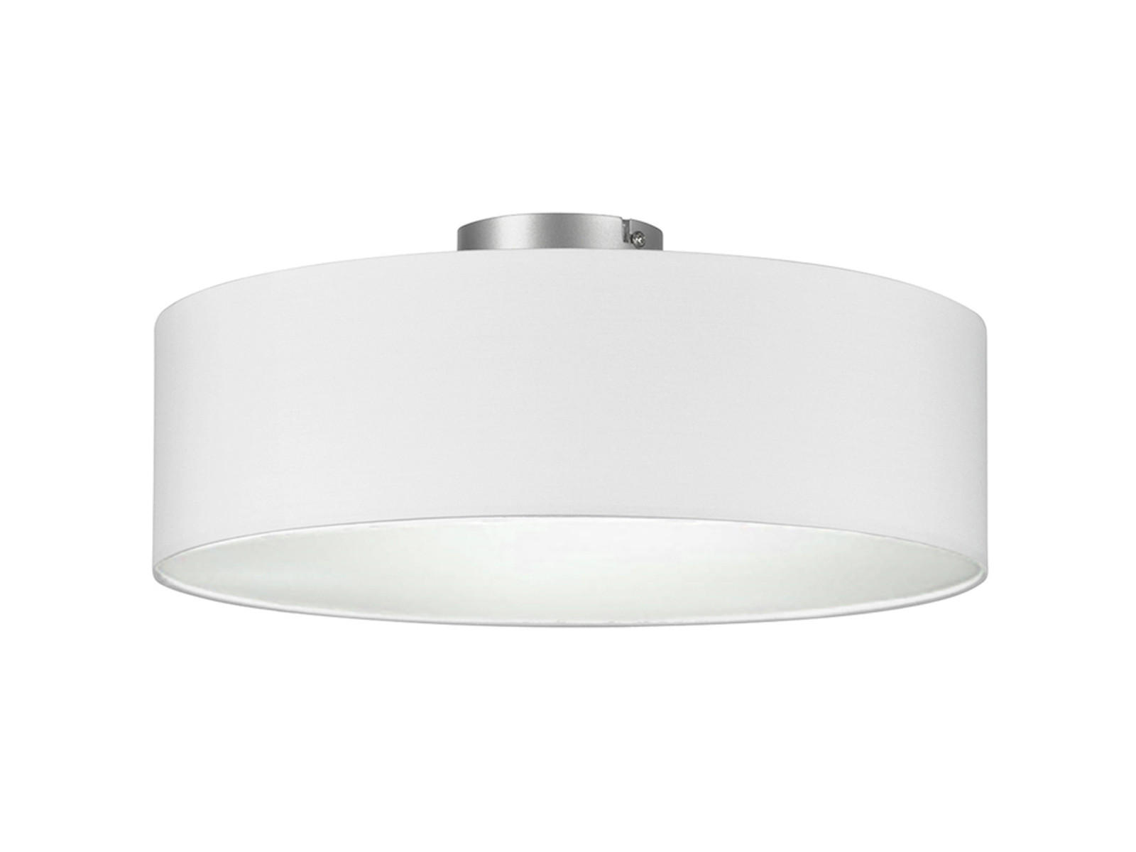 DECKENLAMPE Ø40cm, Lampenschirm Stoff Weiß - Weiß, Textil (40/40/19cm) - meineWunschleuchte