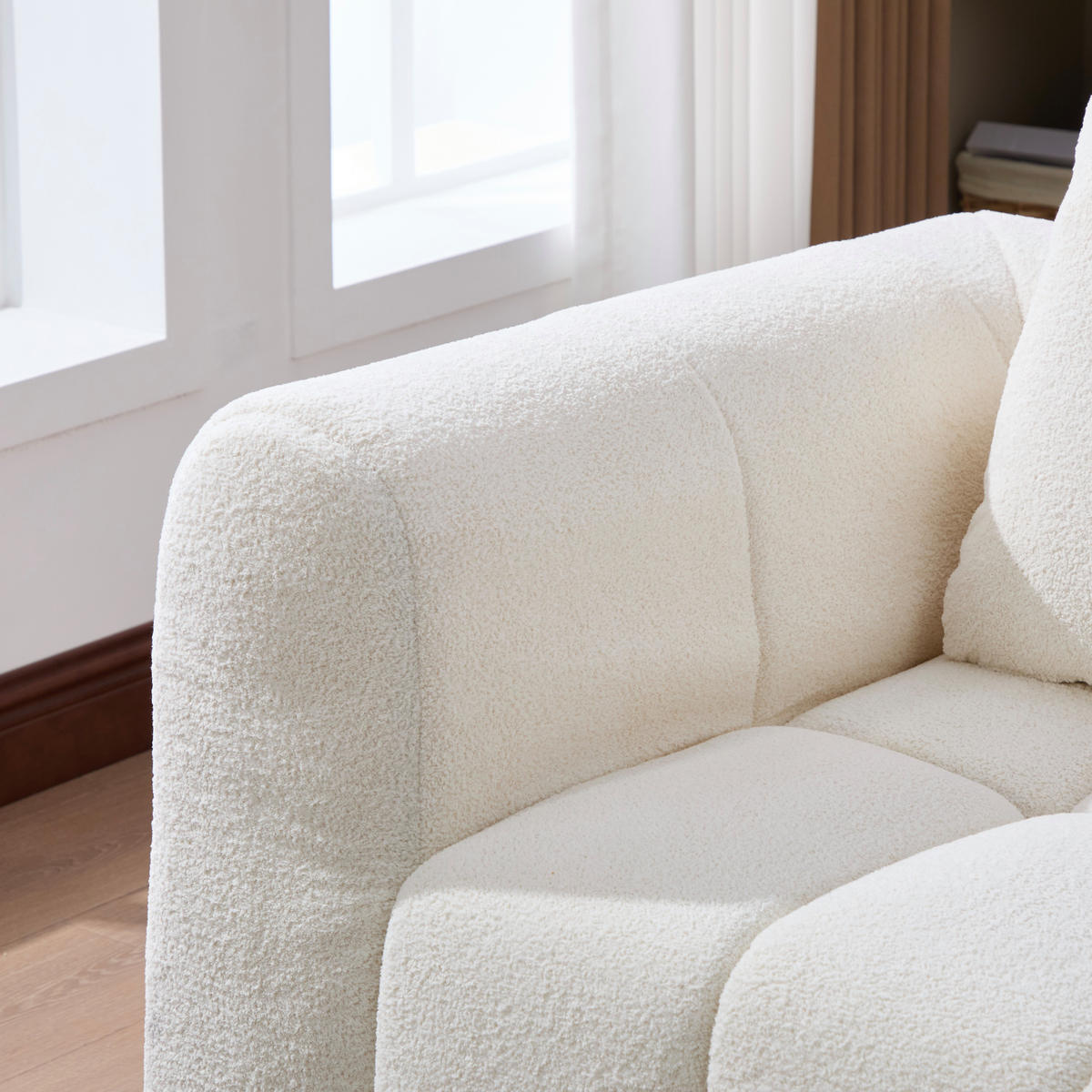 3-SITZER SOFA Cord Beige mit Kissen - Beige, Textil (160/70/94.5cm) - WISHDOR