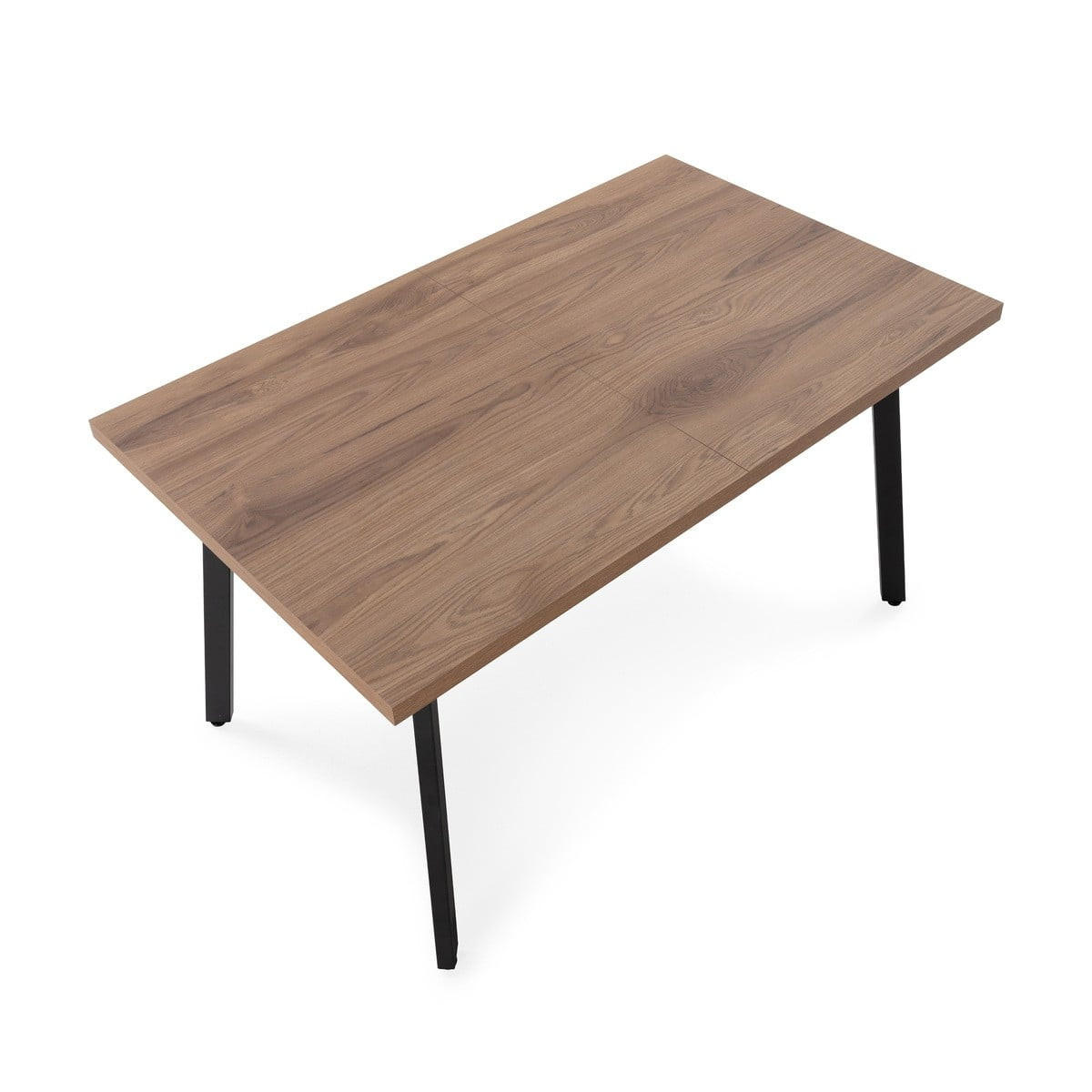 TISCH ausziehbarer von 138 bis 178 cm mit Metallbeinen 85/76/138 cm - Nussbaumfarben, Holzwerkstoff (91.6/85/76cm) - Calicosy