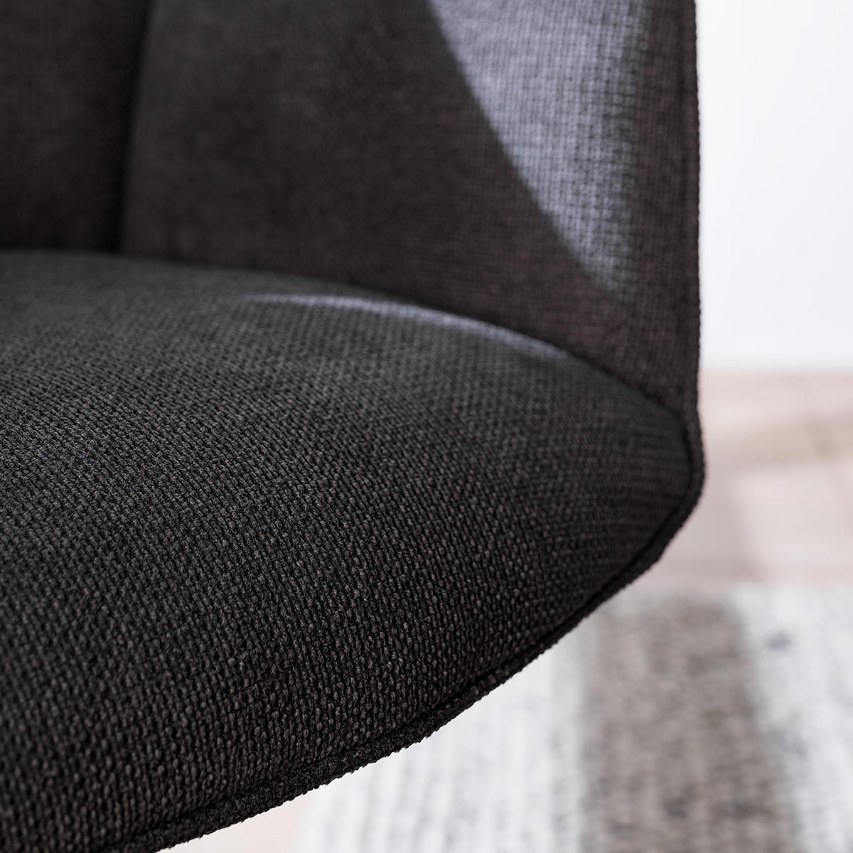DREHBARER ARMLEHNENSTUHL - Textil / Eisen - Anthrazit, Textil/Metall (59/88/63cm) - home24