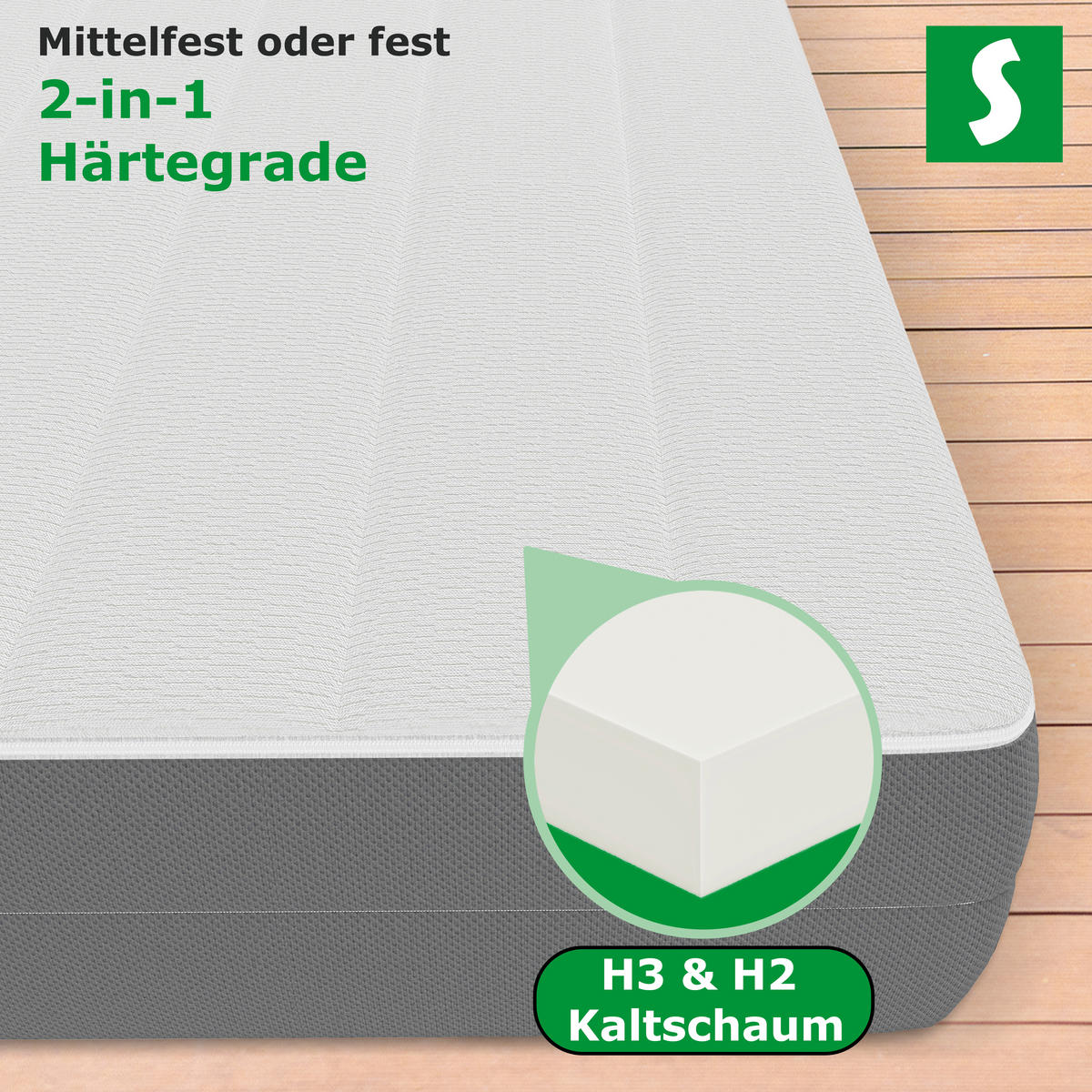 KALTSCHAUMMATRATZE 7 Zonen Höhe 17 cm 140 x 200 cm - Weiß, Textil (140/200cm) - Schlaftroll