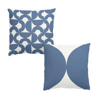 DEKOKISSEN 2er-Set Modernes Muster Duo III 50/50 cm - Blau, Textil (50/50cm) - Bilderwelten