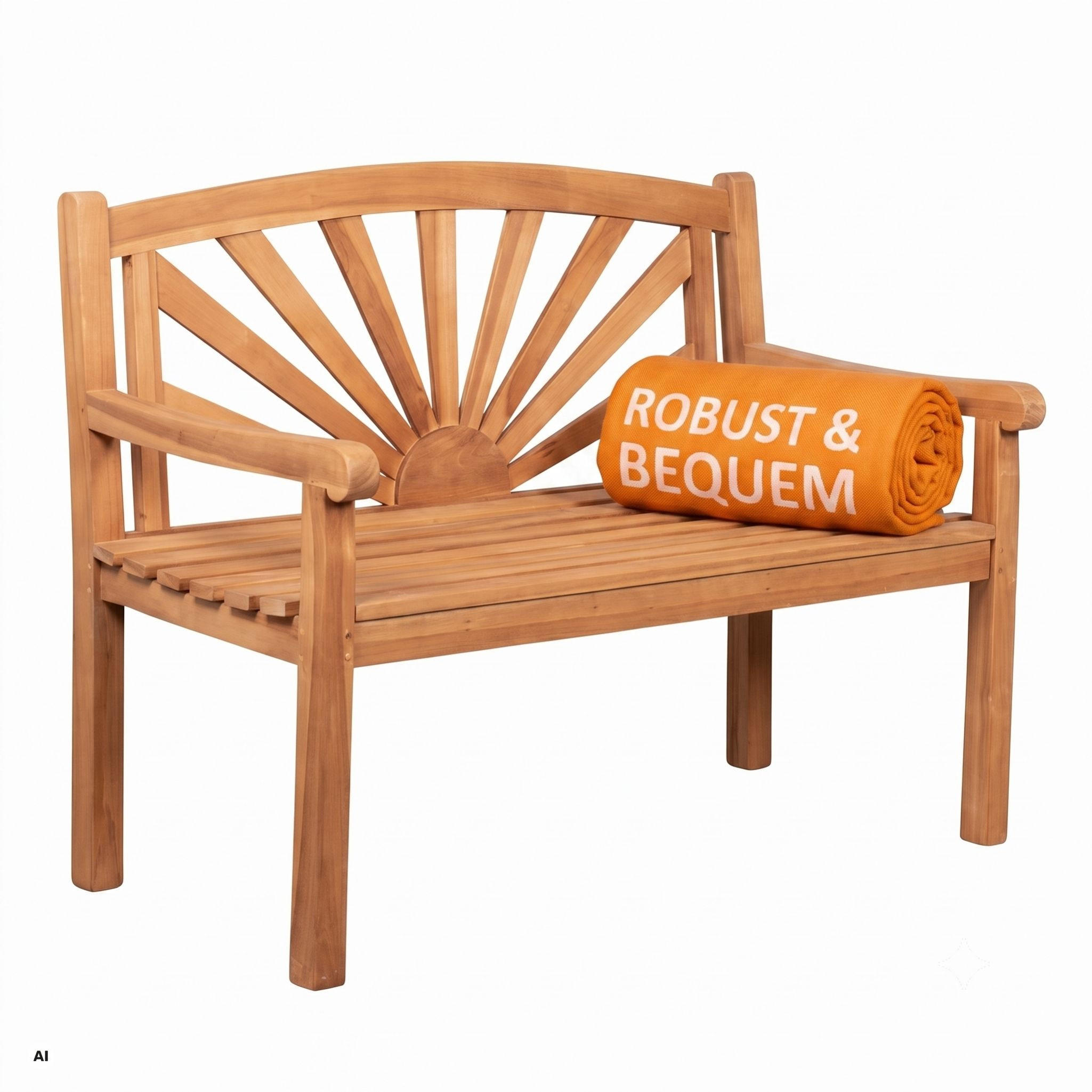 GARTENBANK Sonne - Naturfarben, Holz/Metall (120/94/60cm) - Mr. Deko