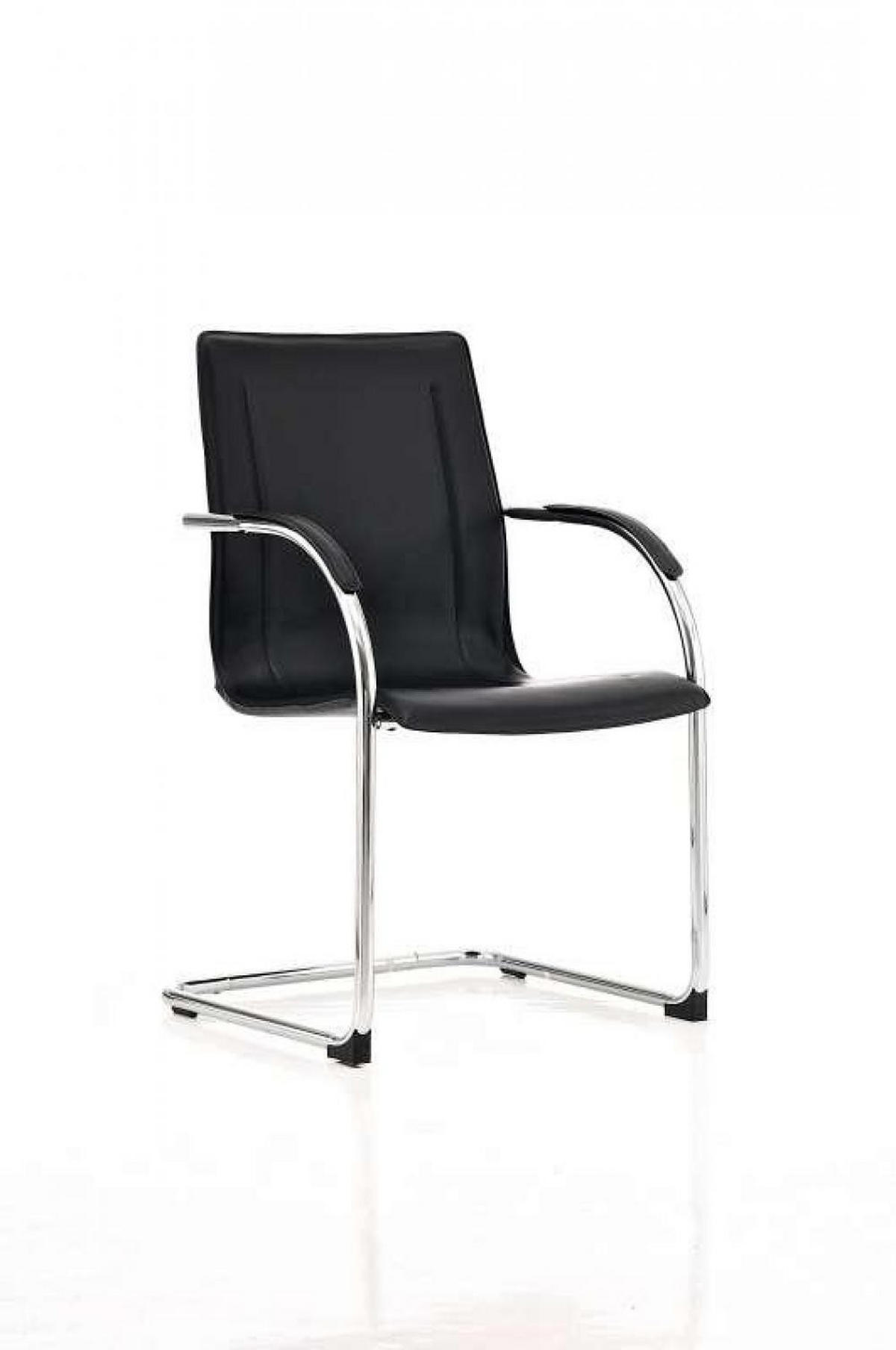 SCHWINGSTUHL Lederlook schwarz - Chromfarben/Schwarz, Textil/Metall (56/94/52cm) - CLP