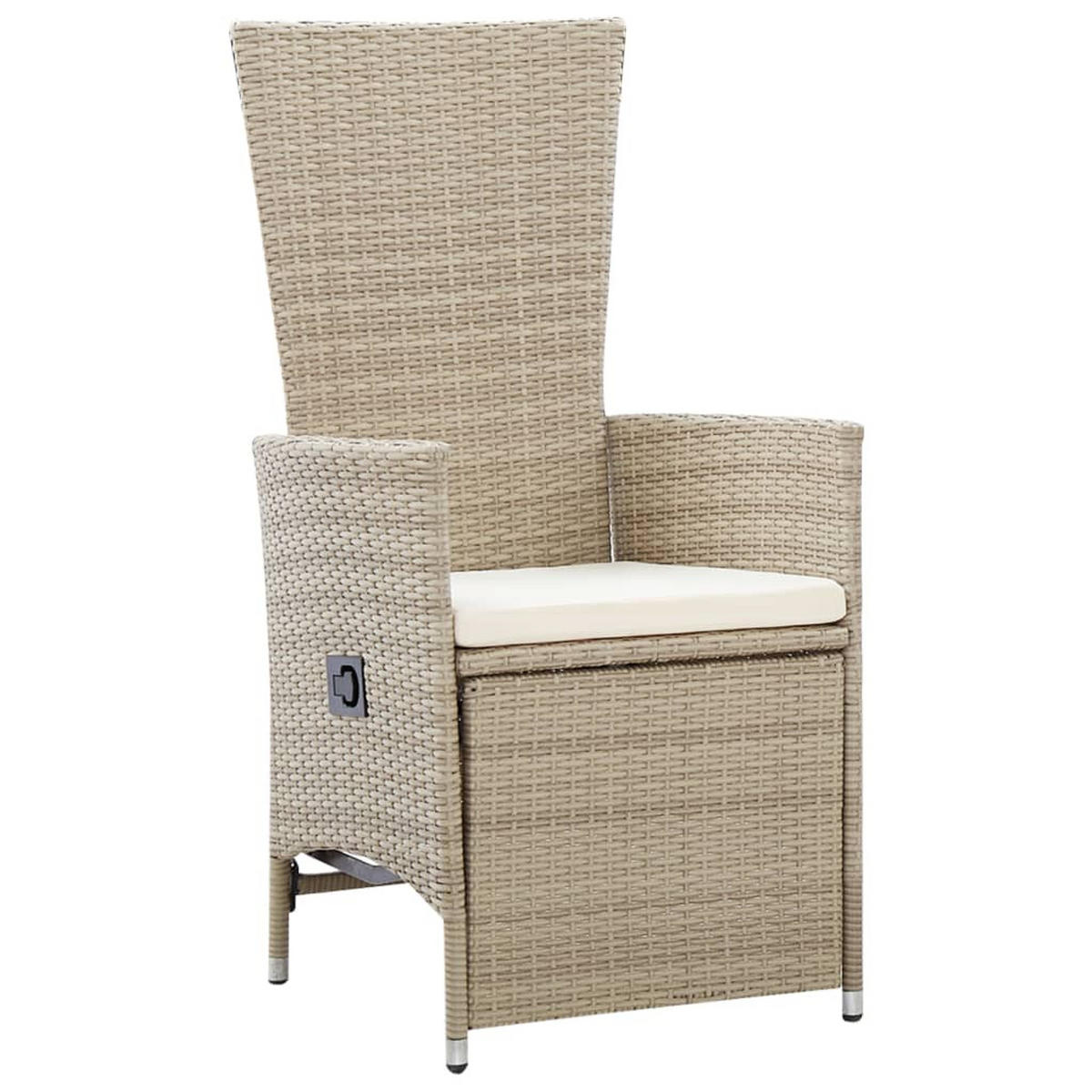 GARTEN-LIEGESTÜHLE 2 Stk. mit Auflagen Poly Rattan Beige - Beige, Holz (58/108/62cm) - furnicato